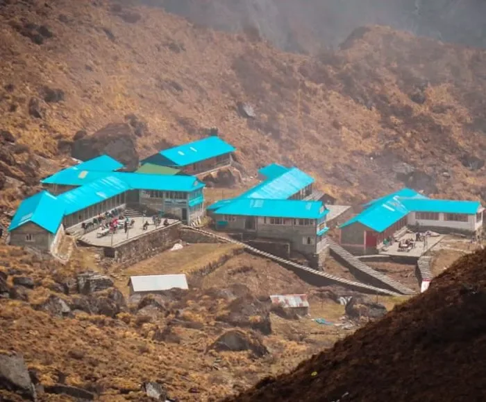 Machhapuchhre Base Camp small village along the ABC