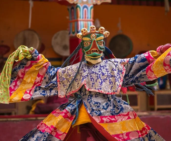 Cham dance in a colorful costume