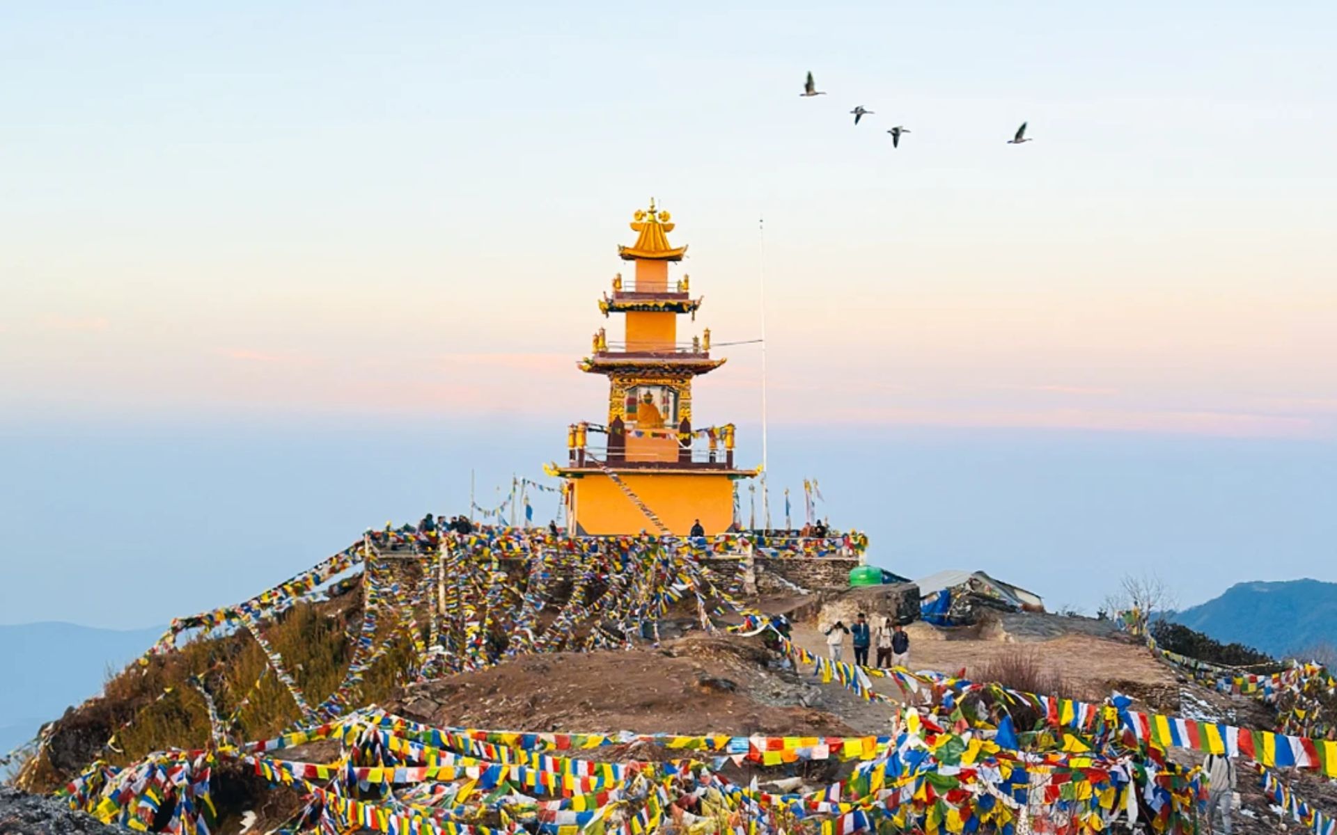 Stupa of Ama Yangri Peak (also known as Ama Chhumo Yangri) located in the Helambu region of the Sindhupalchok District