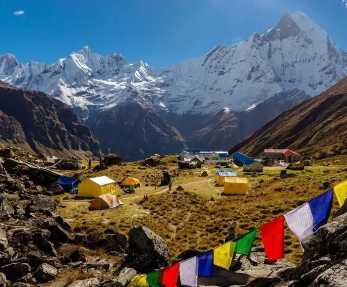 annapurna circuit trek view from camp