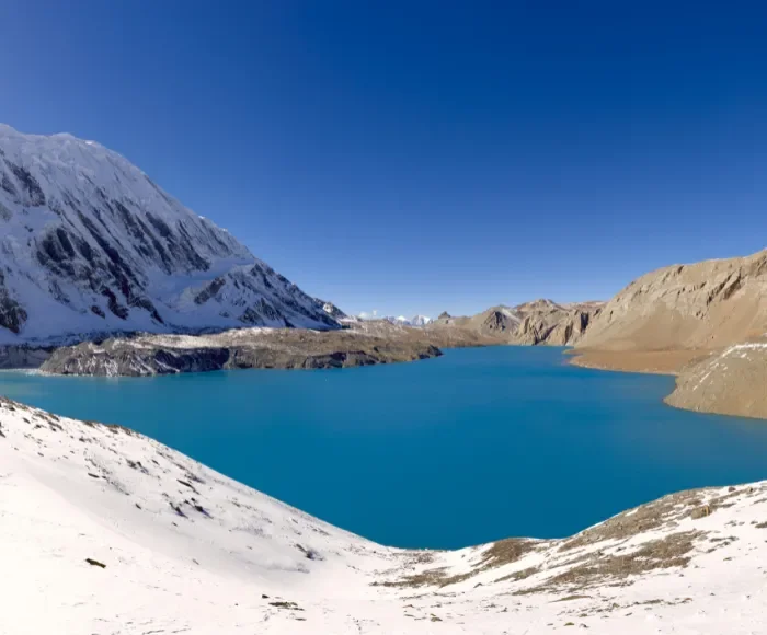 tilicho lake view with clear sky