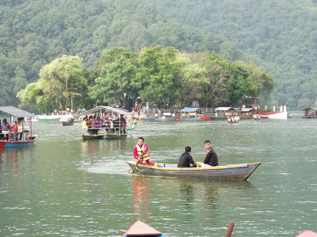 Boats in fewa lake